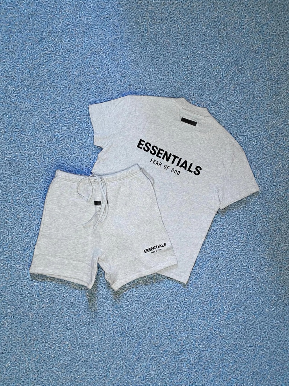 Essentials Light Oatmeal Gray Tee & Shorts Set Size XL